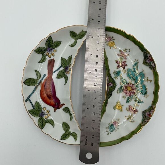VINTAGE LJ Porcelain Japan Half Moon dishes - Picture 4 of 5